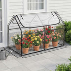 superlele 4x2x3ft mini greenhouse with 2 large zipper, front angle view