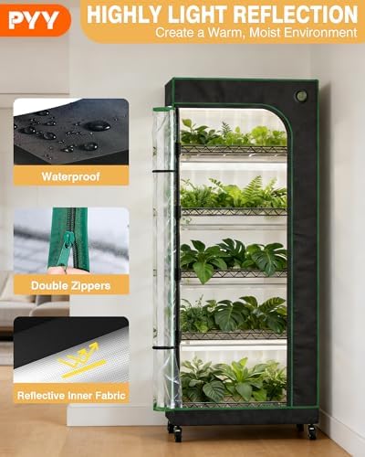 pyy indoor greenhouse with grow light - 6 showing dimensions