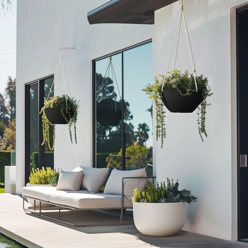 la jolie muse large hanging planters for outdoor, close-up detail