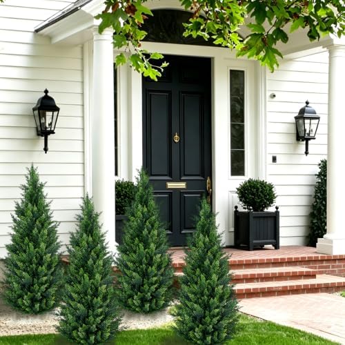 4ft artificial cedar topiary trees (2-pack) - uv, package contents