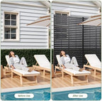 outdoor privacy screen 72" hdpe fence 6 panels showing dimensions