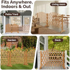 vingli 2pcs expandable garden fence with arched top, front angle view