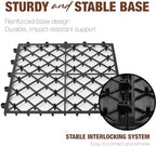 acacia interlocking deck tiles, 12in, 9pcs outdoor flooring, view 9