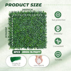 tttm uv-resistant artificial boxwood hedge vine panels: 20"x20" shown in use