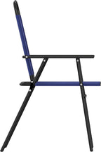 Flash Furniture Mystic Folding Patio Sling Chairs, Outdoor Textilene Lawn Chairs with Armrests, Set of 2, Navy | Textilene
