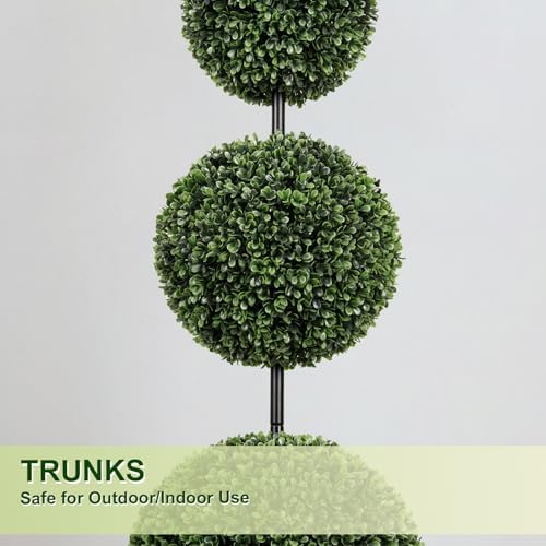 vivatrees 3ft uv-resistant artificial triple ball boxwood topiary showing dimensions