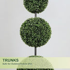vivatrees 3ft uv-resistant artificial triple ball boxwood topiary showing dimensions