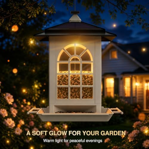 birdream 2 pack solar bird feeders for outdoors shown in use