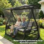 6.7x6.7x4.1ft outdoor mosquito netting for swing/patio, three-person large, close-up detail