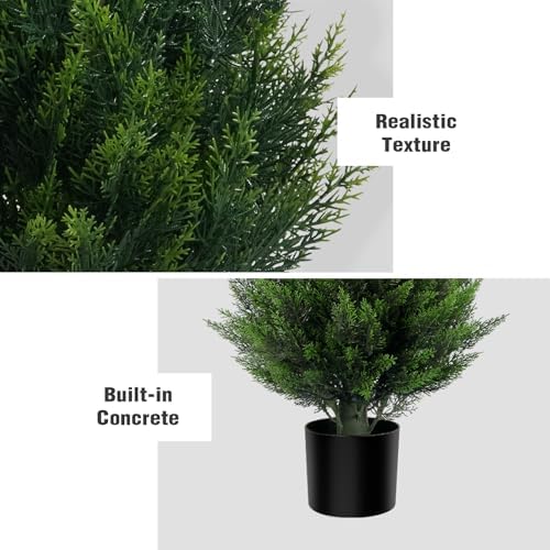vitalismo 4ft artificial cedar trees set of 2, close-up detail