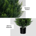 vitalismo 4ft artificial cedar trees set of 2, close-up detail