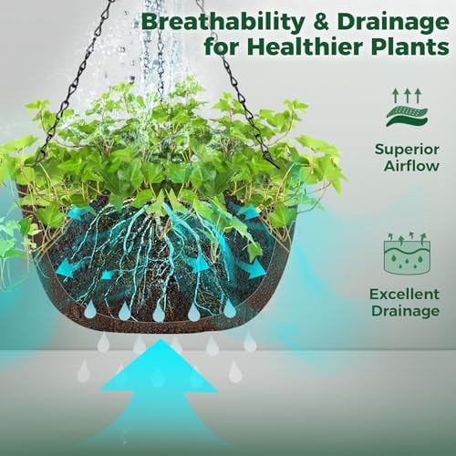 t4u hanging planter for plants outdoor 12 inch shown in use