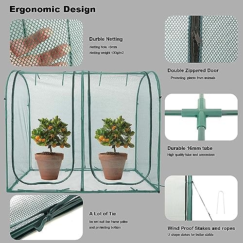 poray large tunnel 10ftx6ft plant netting cover, 6ft, side view