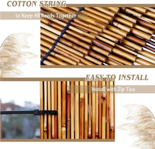 reed fencing rolls,5.5ft x 16.4ft reed screen curtain showing dimensions