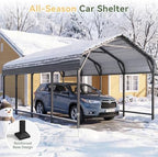 aoxun 12x20 ft metal carport heavy duty carport, close-up detail
