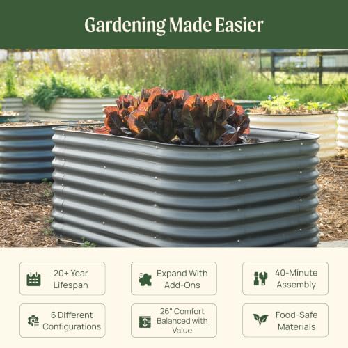 vego garden 26" extra tall raised garden bed shown in use