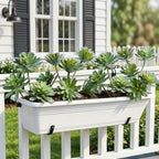large artificial succulent plants, 20.8-inch gray-green spiky rosettes, front angle view