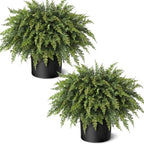 artificial cedar potted plant christmas greenery for front shown in use