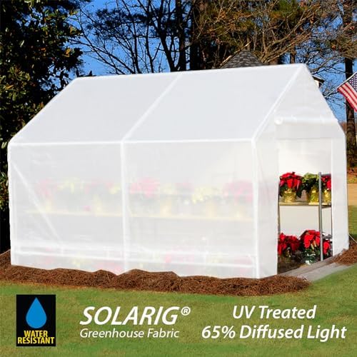 king canopy greenhouse 10-ft by 10-ft, 1 3/8-in, side view