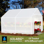 king canopy greenhouse 10-ft by 10-ft, 1 3/8-in, side view