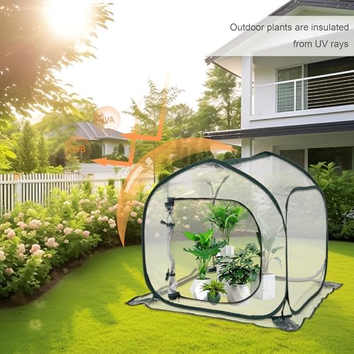 mini transparent pop up greenhouse for indoor and on a desk or shelf