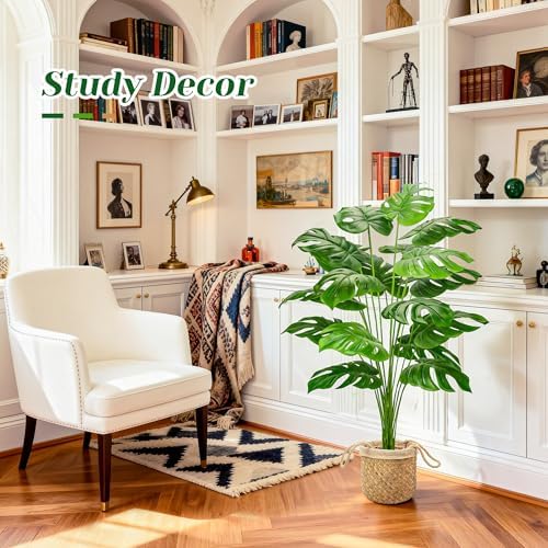 der rose 44" tall fake plants, artificial tree on a desk or shelf