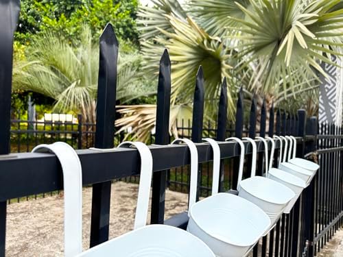 12" metal balcony fence railing planters for outdoor, view 9