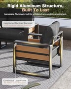 aoxun aluminum patio furniture set with fire pit, package contents