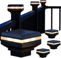 4‑pack solar fence post cap lights, dual‑color for, main product view
