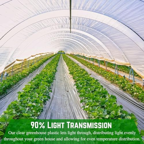 farm plastic supply - clear greenhouse plastic sheeting showing dimensions