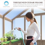 bluewish 8x16ft wood greenhouse, greenhouses with cedar frame, front angle view