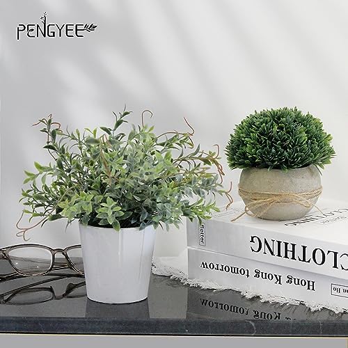 small fake plants in white pulp pot for on a desk or shelf