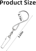 20 Pack Swivel Hooks for Hanging Wind Spinners Stainless Steel Swivel Hook Clips for Wind Chimes Bird Feeder Crystal Twisters 360 Degree Rotating Wind Spinner Hooks Party Supply (Silver)