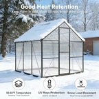 6x6ft outdoor greenhouse with roof vent, charcoal black on a desk or shelf