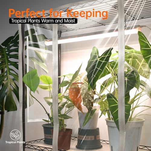 bstrip 5-tier indoor greenhouse with grow light, 35.4x13.8x71in, front angle view