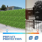 ecoopts 20" x 20" artificial ivy fence greenery showing dimensions