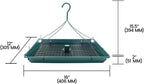 Zenport Z203009 2-in-1 Platform Bird Feeder, Green - 3 Pack