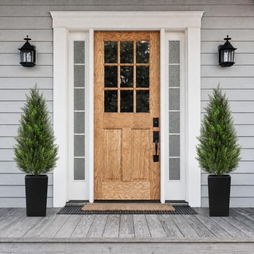 vivatrees 5ft artificial cedar topiary trees 2 pack, side view