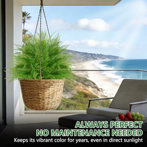 artificial 2 pack fern topiary trees with ground, package contents