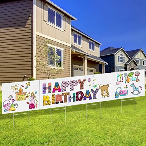 tuanse 20 pack white yard signs with stakes showing dimensions