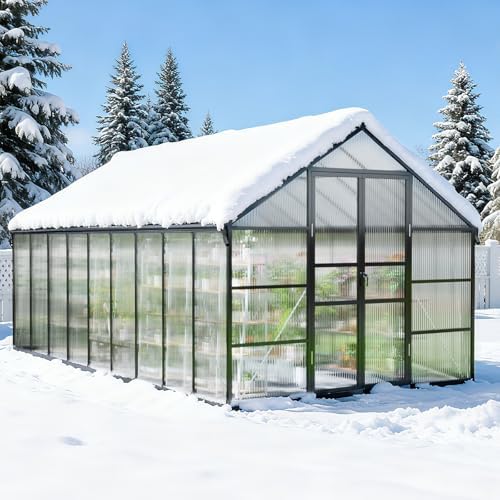jocoevol 10x18ft galvanized steel greenhouse,walk-in greenhouse for outdoor on a desk or shelf