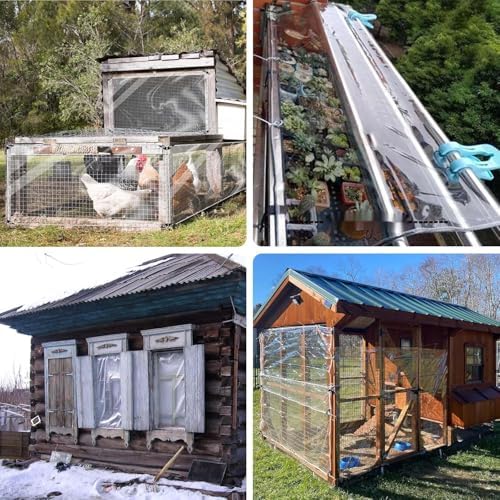 clear tarp 5x7ft thick heavy duty waterproof pvc, front angle view