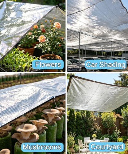 70% reflective aluminum shade cloth 10x12 ft – showing dimensions