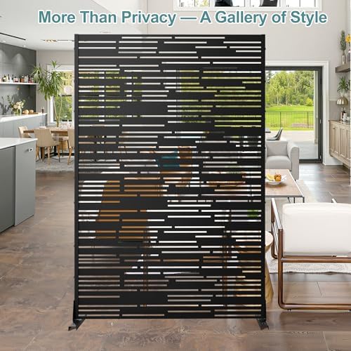 metal privacy screen outdoor, black shine on a desk or shelf