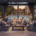 domi 10'x14' gazebo, hardtop gazebo for patio with, package contents