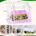 meonum mini greenhouse for indoor outdoor, portable green shown in use