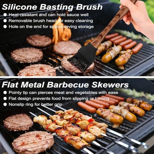 poligo 22pcs heavy duty bbq grill accessories set, package contents