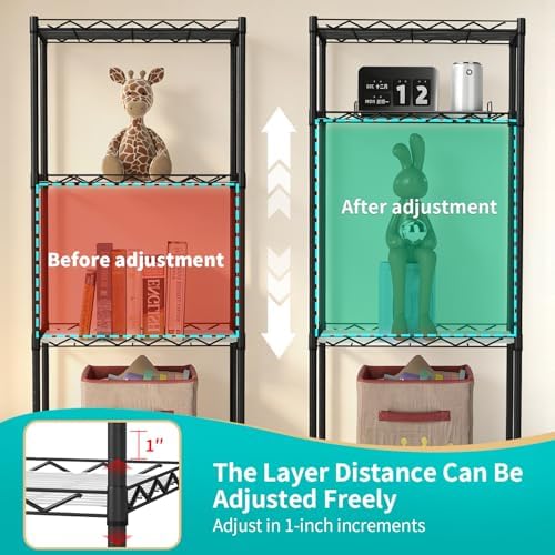 bestoffice | 4-tier wire shelf | 12" x showing dimensions
