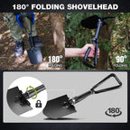 redcamp 23" military folding camping shovel, tri-fold survival, package contents