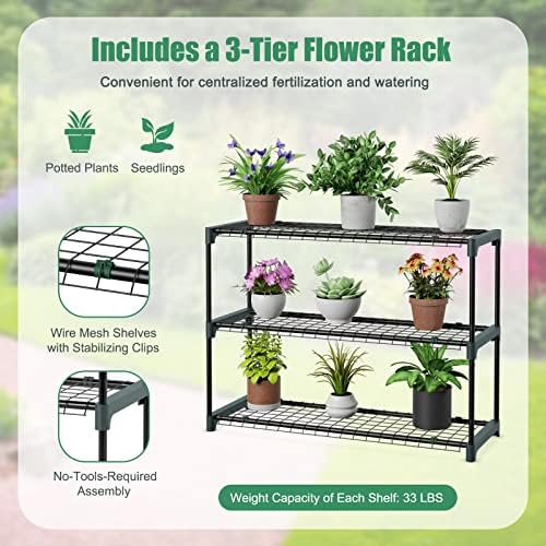 safstar 7 x 3.5 x 7 ft greenhouse, side view